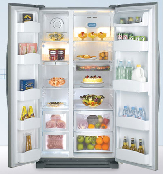 Daewoo FRS-U20BGC freestanding Grey side-by-side refrigerator