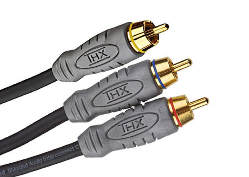 Monster Cable THX V100 AV-4 1.219м 3 x RCA Черный, Серый композитный видео кабель