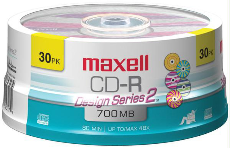 Maxell 648261 CD-R 700МБ 30шт чистые CD