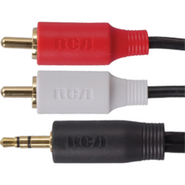 Audiovox 3.5mm Stereo/RCA 3.5mm 2x RCA Черный кабельный разъем/переходник