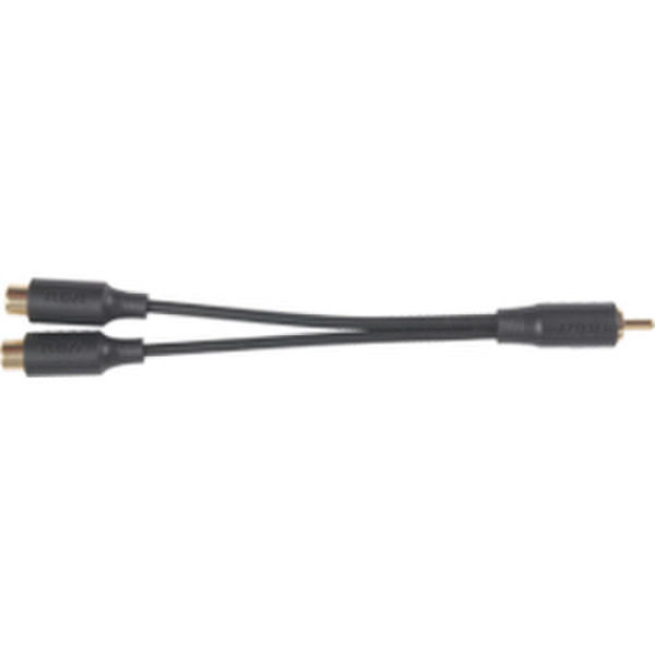 Audiovox AH25 2 x RCA plugs RCA 3.5 mm jack Black cable interface/gender adapter