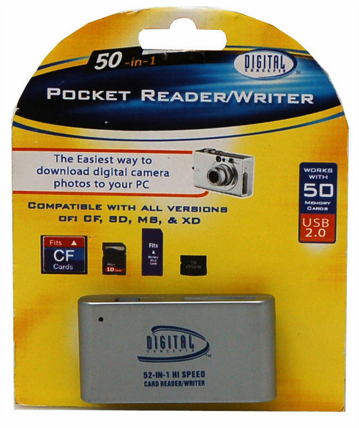 Sakar 50-in-1 Pocket Reader/Writer USB 2.0 card reader
