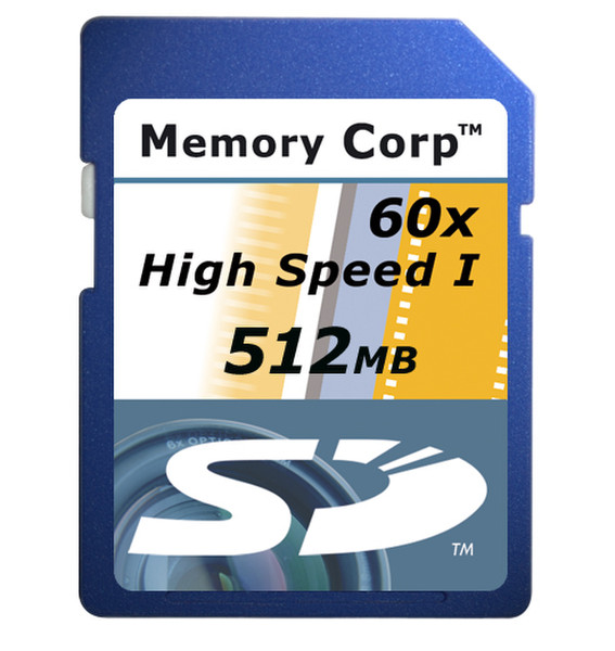 Memory Corp 512 MB SecureDigital Card (SDC) High Speed x60 0.5GB SD memory card