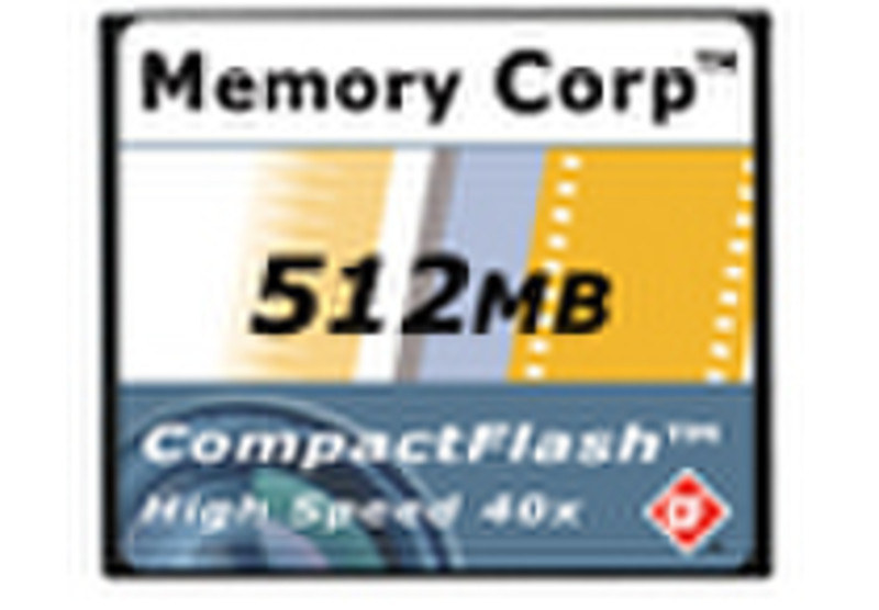 Memory Corp CompactFlash Card High Speed 40x 512 MB 0.5GB Kompaktflash Speicherkarte