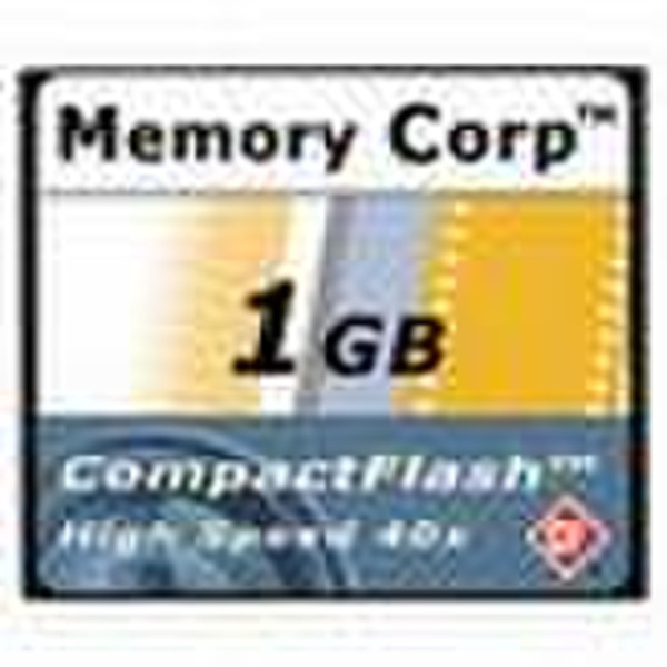 Memory Corp CompactFlash Card High Speed 40x 1 GB 1GB CompactFlash memory card
