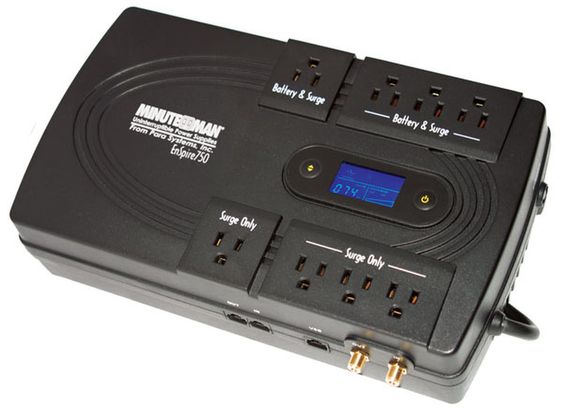 Minute Man EN750 750VA 8AC outlet(s) Black uninterruptible power supply (UPS)