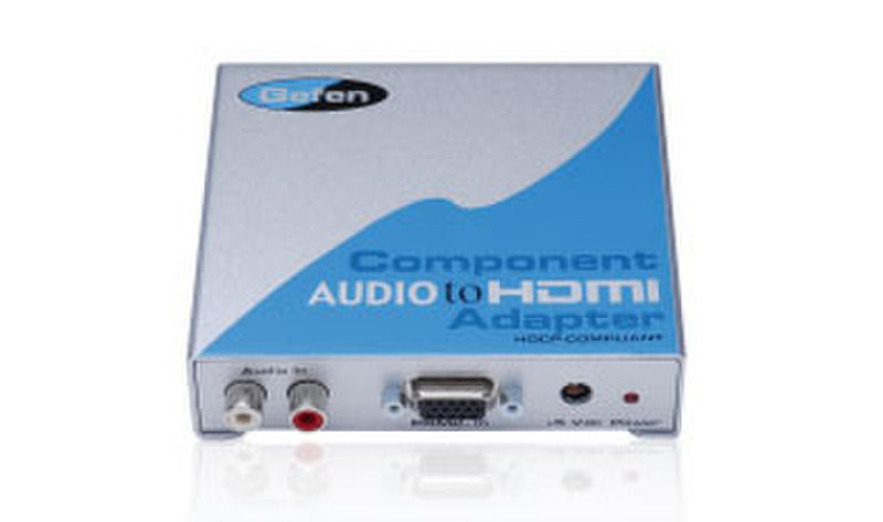 Gefen EXT-COMPAUD-2-HDMI YPbPr HD-15 Blau, Silber Kabelschnittstellen-/adapter