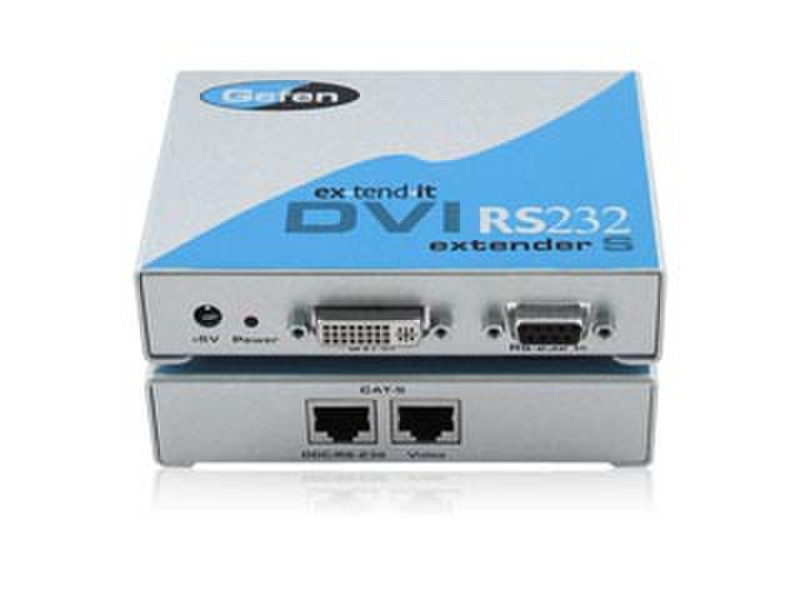 Gefen EXT-DVIRS232-CAT5 RS-232 DVI Синий, Cеребряный кабельный разъем/переходник