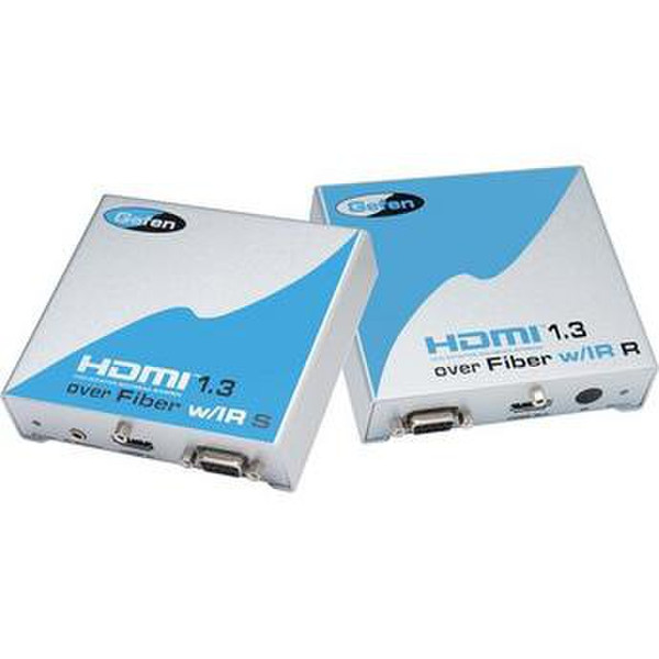 Gefen EXT-HDMI1.3IR-FO-141 HDMI HDMI Синий, Cеребряный кабельный разъем/переходник