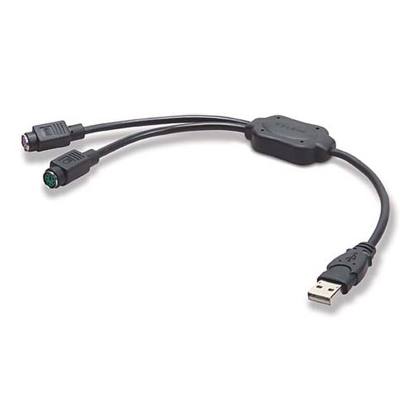 Belkin USB to PS/2 Adapter USB 2x PS/2 Schwarz Kabelschnittstellen-/adapter