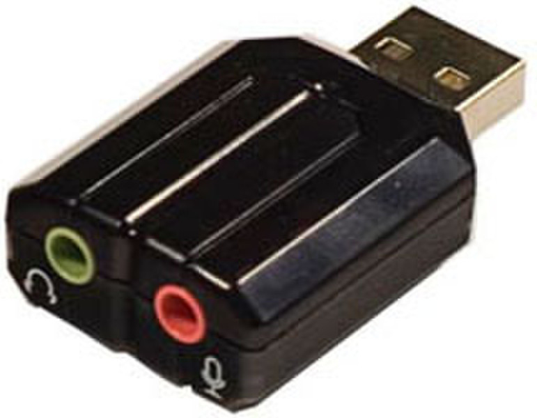 SYBA SD-CM-UAUD USB Stereo output jack/Mono microphone-input jack Черный кабельный разъем/переходник