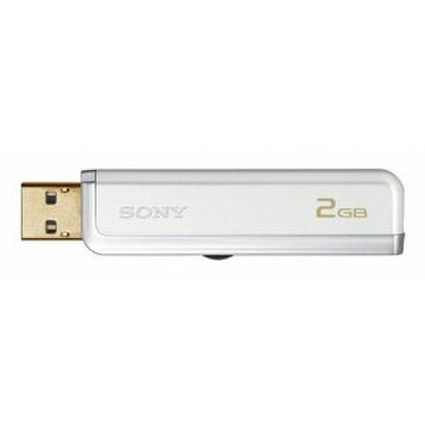 Sony Micro Vault Turbo USB Flash Drive 2ГБ USB 2.0 Type-A Белый USB флеш накопитель