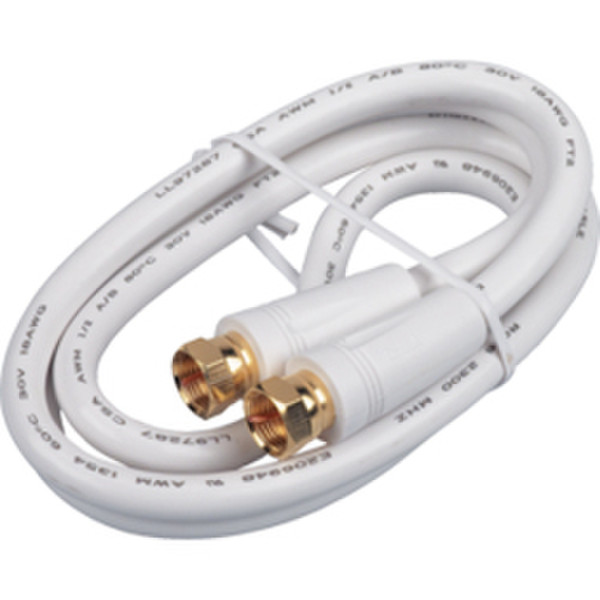Audiovox VH603WH 0.91m F F White coaxial cable