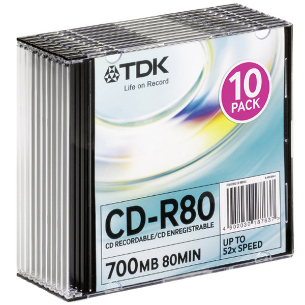TDK 47801 CD-R 700МБ 10шт чистые CD