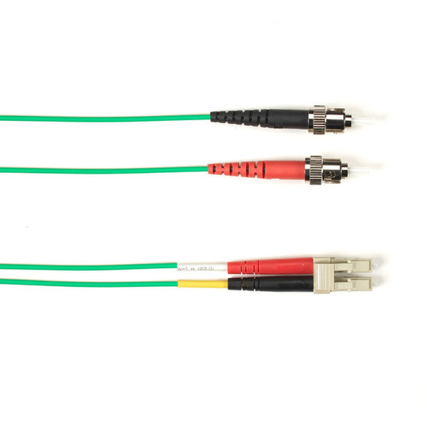 Oncore 100m, LC - ST, M/M 100m LC ST Green fiber optic cable