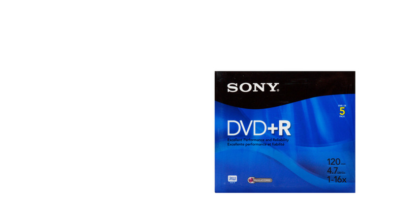 Sony 5DPR47R4H 4.7ГБ DVD+R 5шт чистый DVD