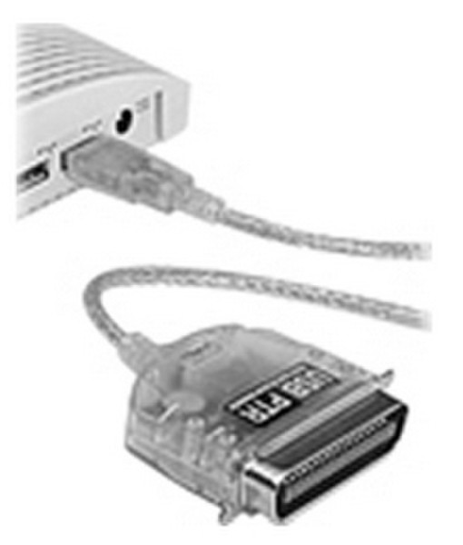 Dell Wyse USB to Parallel Adapter 36-pin parallel 4-pin USB A Cеребряный, Прозрачный кабельный разъем/переходник