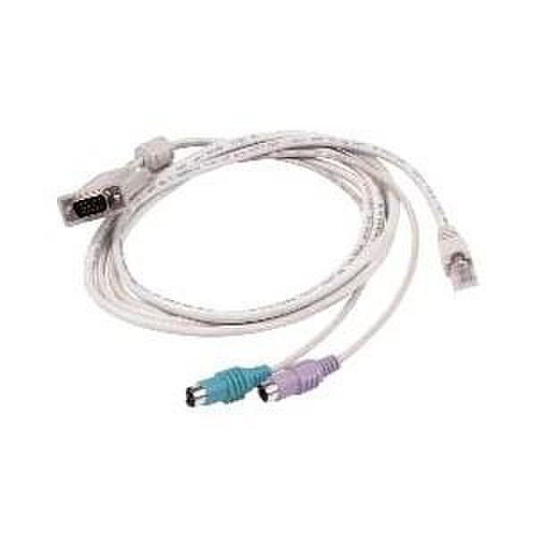 Raritan MCUTP06-PS2 0.6m Weiß Tastatur/Video/Maus (KVM)-Kabel