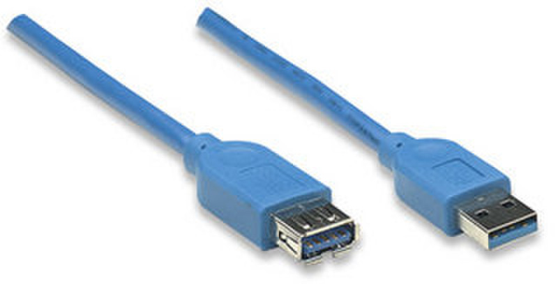 Manhattan 322379 2м USB A USB A Синий кабель USB