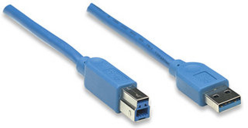 Manhattan 1m USB 3.0 A-B Cable 1м USB A USB B Синий кабель USB