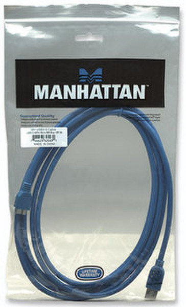 Manhattan 325431 3m USB A Micro-USB B Blau USB Kabel