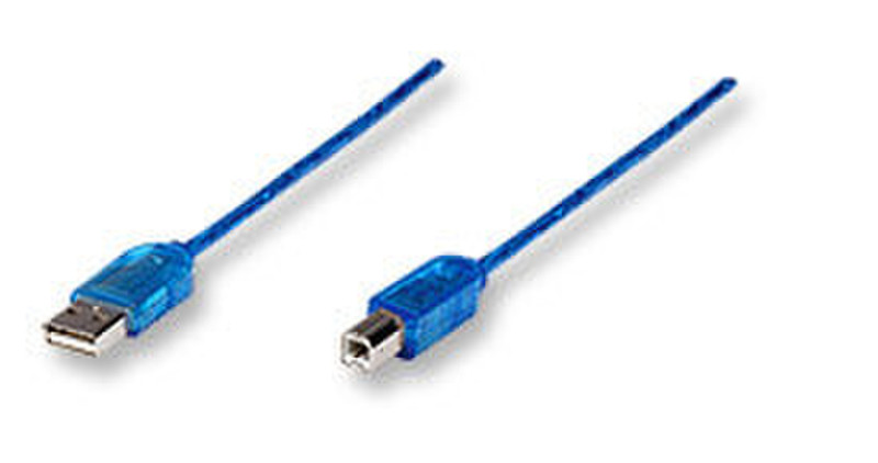 Manhattan 374156 1.8м USB A USB B Синий кабель USB