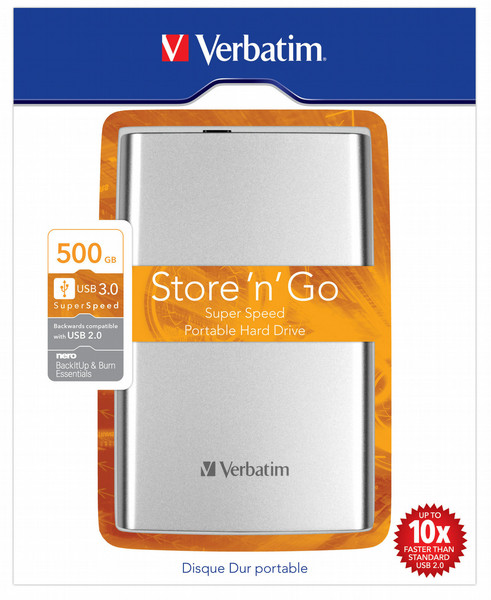 Verbatim 53021 USB Type-A 3.0 (3.1 Gen 1) 500GB Silber Externe Festplatte
