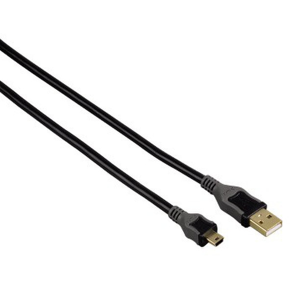 Hama Usb A-mini B, 5m 5m USB A Mini-USB B Black USB cable