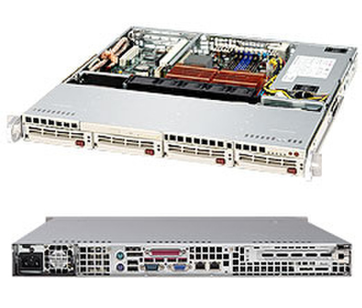 Supermicro SuperChassis SC813MTQ-520CB (Black) Low Profile (Slimline) Black computer case