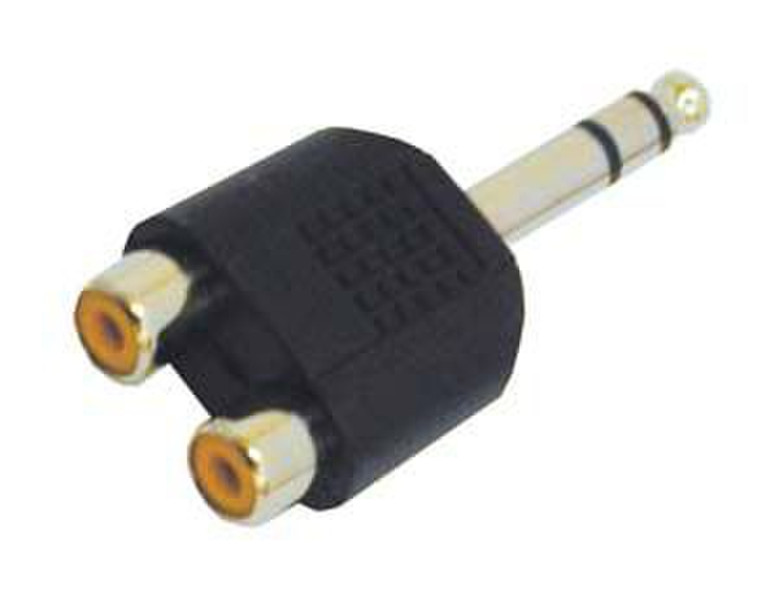 GR-Kabel PA-217 6.35mm 2x RCA Black cable interface/gender adapter