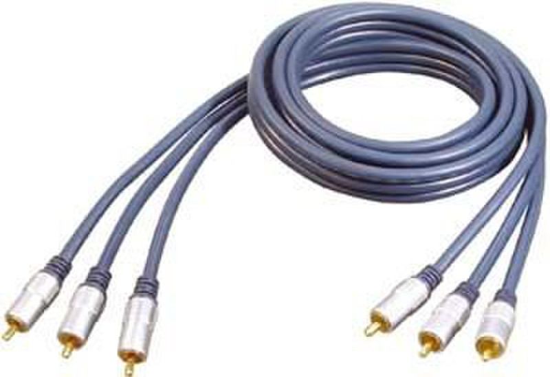 GR-Kabel PB-436 1.5m 3 x RCA Black composite video cable