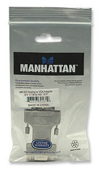 Manhattan 301619 DVI-A VGA Grey cable interface/gender adapter