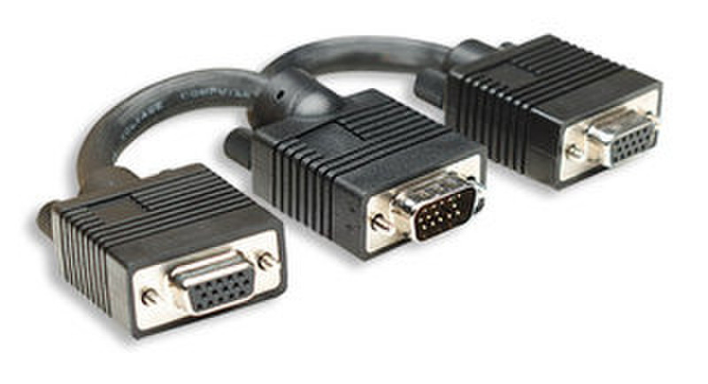 Manhattan 304559 0.015m VGA (D-Sub) 2 x VGA (D-Sub) Black VGA cable