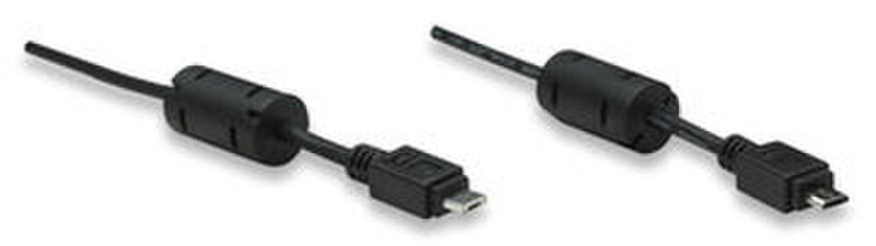 Manhattan 307444 1.8м Micro-USB B Micro-USB A Черный кабель USB