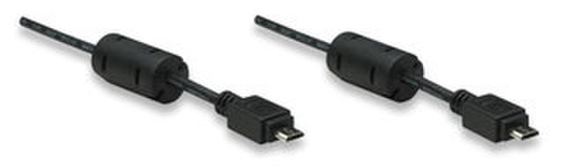 Manhattan 307499 1.8м Micro-USB B Micro-USB B Черный кабель USB