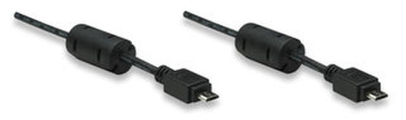 Manhattan 307499 1.8m Micro-USB B Micro-USB B Black USB cable