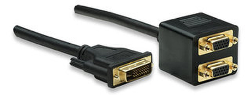 Manhattan 307802 0.3м DVI-I VGA (D-Sub) Черный адаптер для видео кабеля