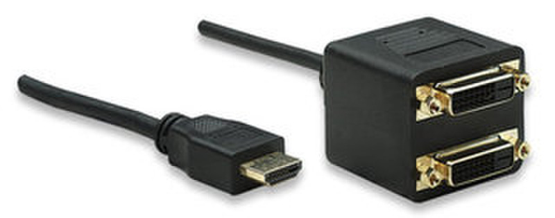 Manhattan 307857 0.3м HDMI DVI-D Черный адаптер для видео кабеля