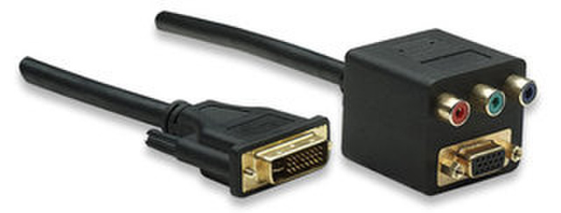 Manhattan 307871 0.3m DVI-I VGA (D-Sub) Schwarz Videokabel-Adapter