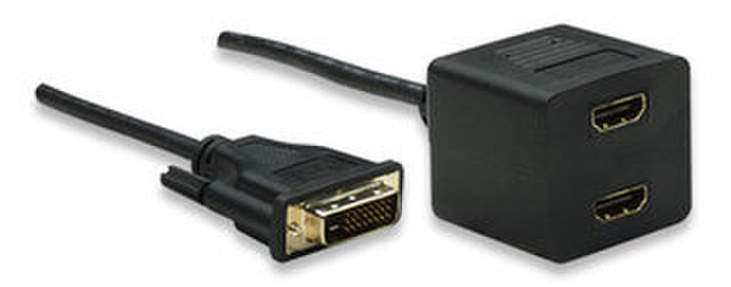 Manhattan 308182 0.3m DVI-D HDMI Schwarz Videokabel-Adapter