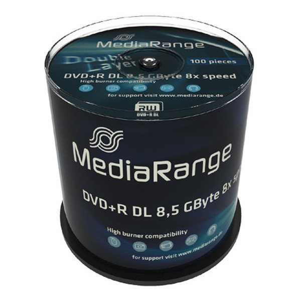 MediaRange MR470 8.5GB DVD+R DL 100Stück(e) DVD-Rohling