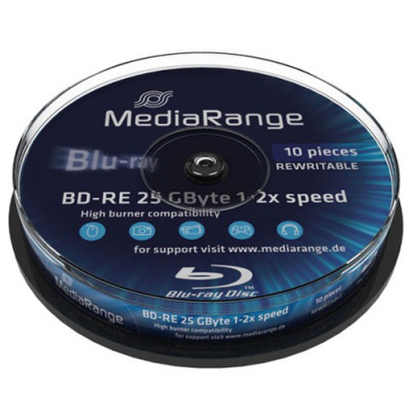 MediaRange MR501 25ГБ BD-RE 10шт чистые Blu-ray диски