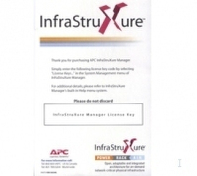 APC InfraStruXure® Manager, 25 User
