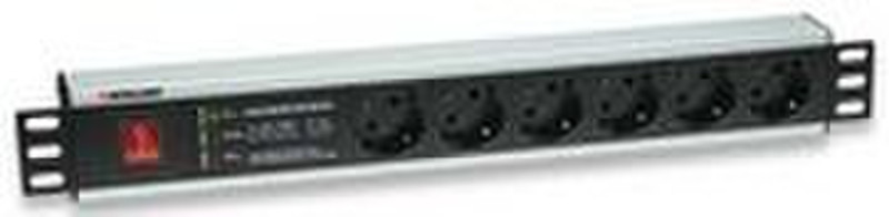 Intellinet 19" 6-Way 6AC outlet(s) Black surge protector