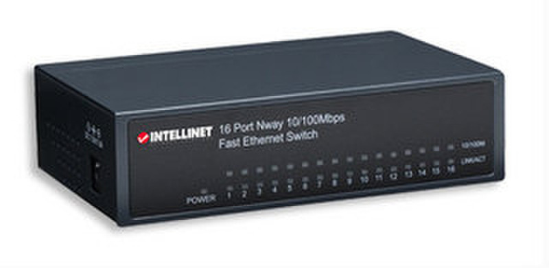 Intellinet 16-Port Fast Ethernet Office Switch Неуправляемый Черный