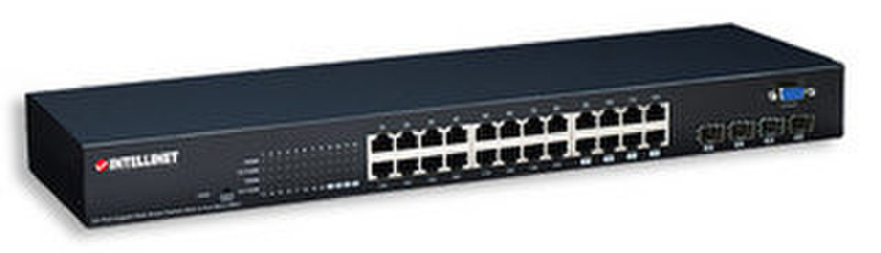 Intellinet 24-Port Gigabit Ethernet Rackmount Managed Switch Управляемый Черный