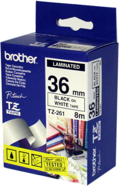 Brother TZ-261 Schwarz auf weiss TZ Etiketten erstellendes Band