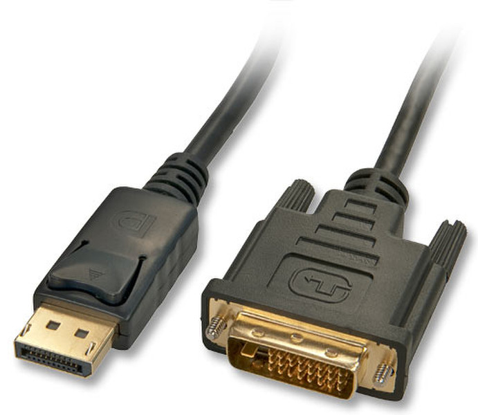 Lindy 41490 1м DVI-D DisplayPort Черный адаптер для видео кабеля