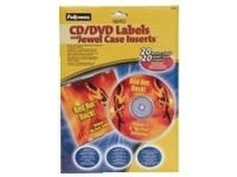 Fellowes CD/DVD Labels - Matte White 50pc(s) self-adhesive label