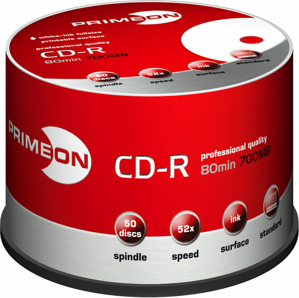 Primeon CD-R 52X 80min/700MB CD-R 700МБ 50шт
